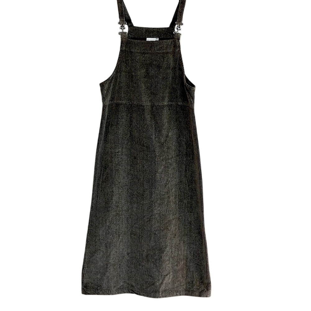 Match Charcoal Brown corduroy‎ jumper dress medium VTG made in USA